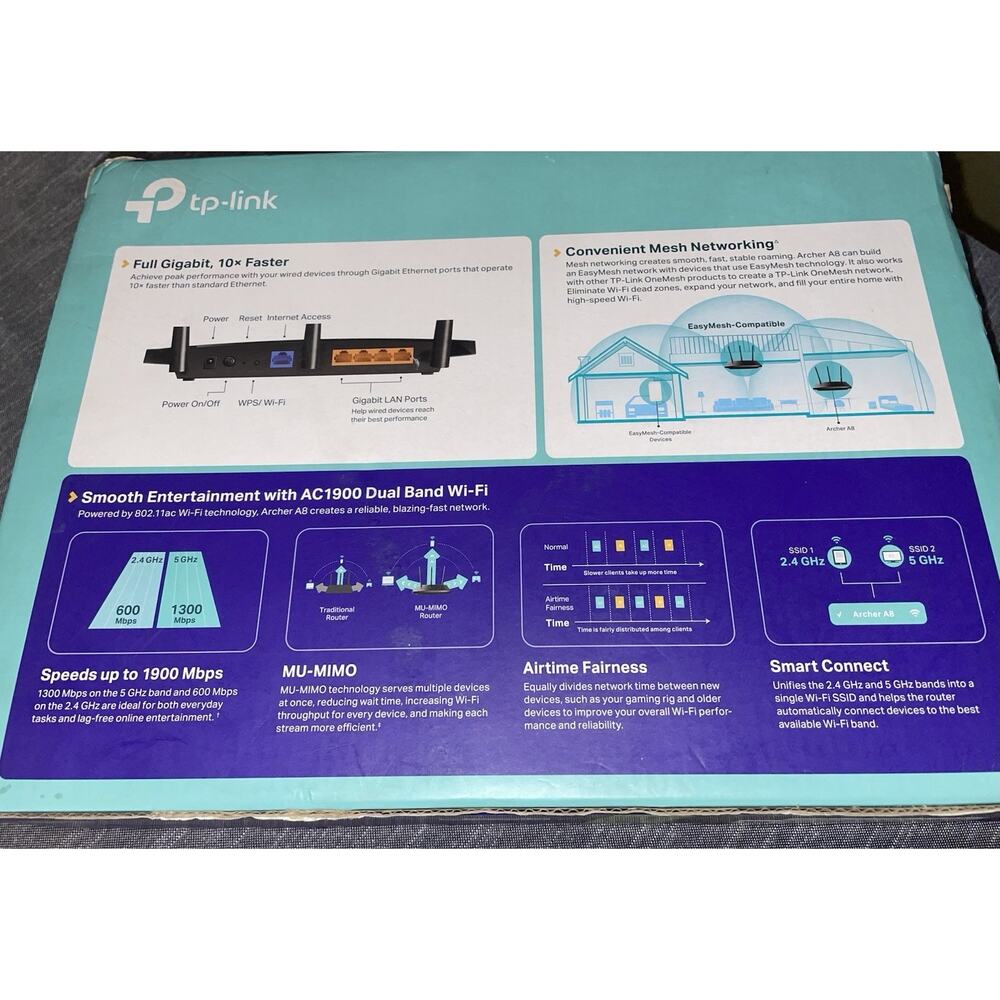 TP-Link AC1900 Smart WiFi Router (Archer A8) - Dual Band Wireless Router - Picture 2 of 4